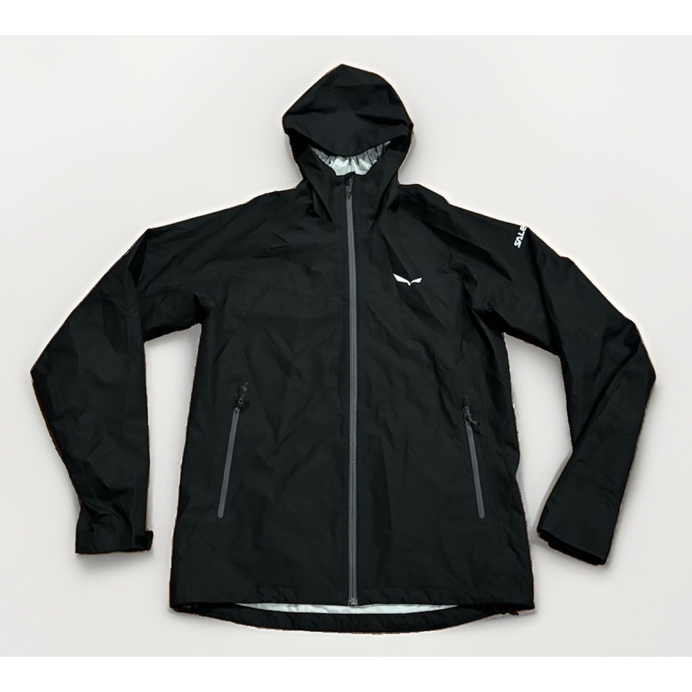 Salewa Powertex Waterproof Jacket Black Hooded Hiking Climbing Size M